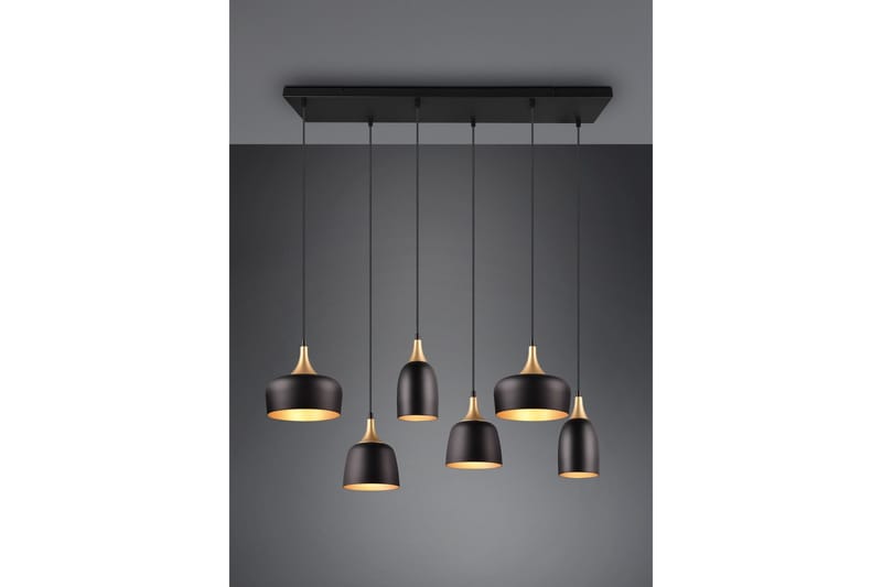 Trio Lighting Chiraz Loftlampe 6L E27 Matsort/Mat Messing - Belysning - Lamper & indendørsbelysning - Køkkenlampe - Loftlampe køkken