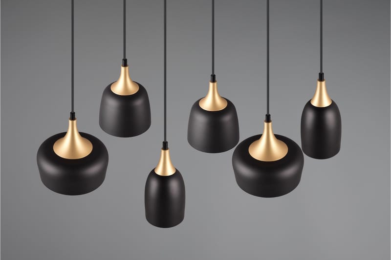 Trio Lighting Chiraz Loftlampe 6L E27 Matsort/Mat Messing - Belysning - Lamper & indendørsbelysning - Køkkenlampe - Loftlampe køkken