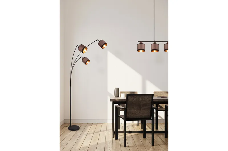 Trio Lighting Davos Loftlampe 4L E14 Matsort/Greige - Belysning - Lamper & indendørsbelysning - Køkkenlampe - Loftlampe køkken