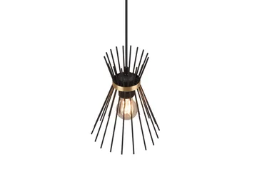 Trio Lighting Rod Loftlampe 1L E27 Sort/Guld - Belysning - Lamper & indendørsbelysning - Køkkenlampe - Loftlampe køkken