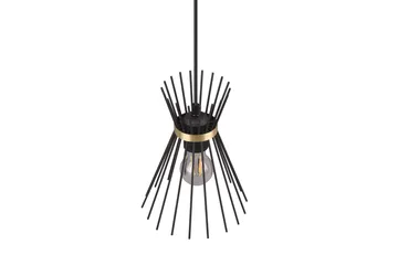 Trio Lighting Rod Loftlampe 1L E27 Sort/Guld - Belysning - Lamper & indendørsbelysning - Køkkenlampe - Loftlampe køkken