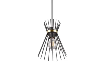 Trio Lighting Rod Loftlampe 1L E27 Sort/Guld - Belysning - Lamper & indendørsbelysning - Køkkenlampe - Loftlampe køkken