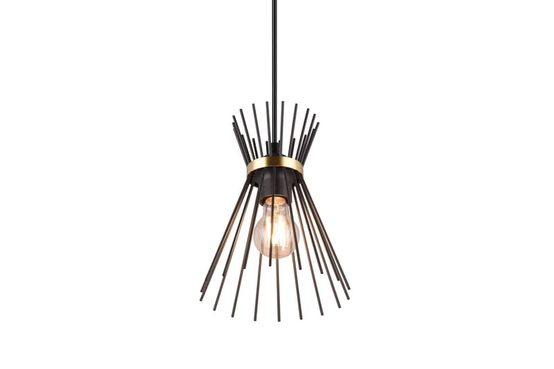 Trio Lighting Rod Loftlampe 1L E27 Sort/Guld - Belysning - Lamper & indendørsbelysning - Køkkenlampe - Loftlampe køkken