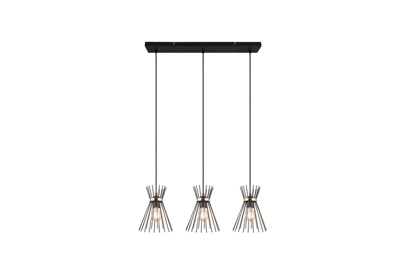 Trio Lighting Rod Taklampe 3L E27 Sort/Gull - Belysning - Lamper & indendørsbelysning - Køkkenlampe - Loftlampe køkken