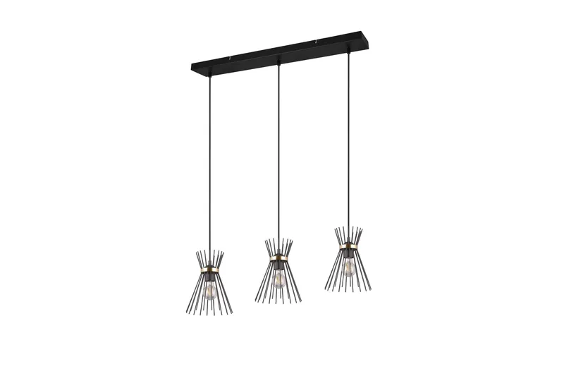 Trio Lighting Rod Taklampe 3L E27 Sort/Gull - Belysning - Lamper & indendørsbelysning - Køkkenlampe - Loftlampe køkken