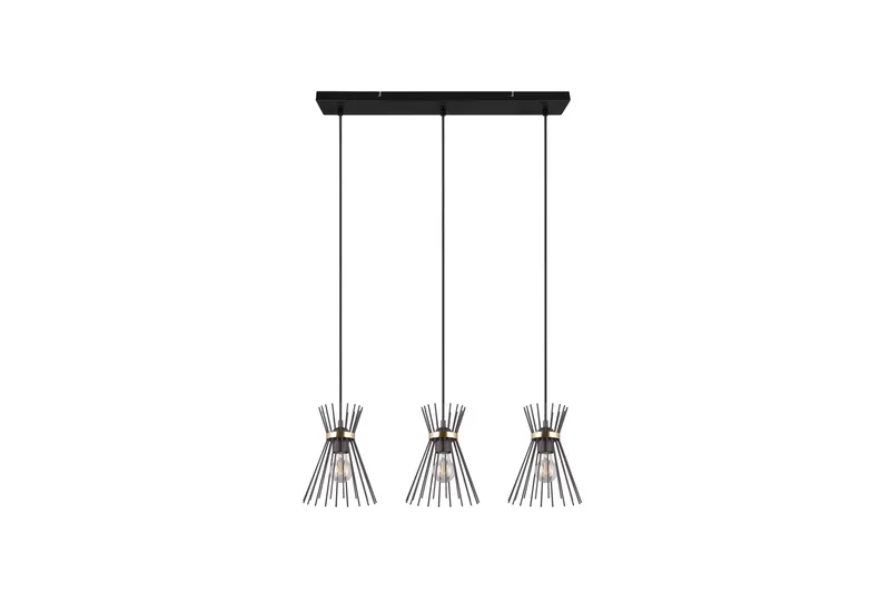 Trio Lighting Rod Taklampe 3L E27 Sort/Gull - Belysning - Lamper & indendørsbelysning - Køkkenlampe - Loftlampe køkken