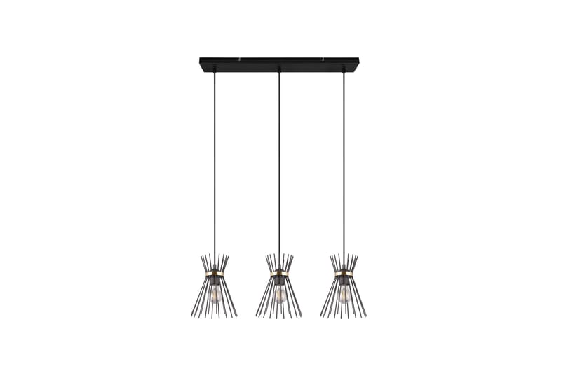 Trio Lighting Rod Taklampe 3L E27 Sort/Gull - Belysning - Lamper & indendørsbelysning - Køkkenlampe - Loftlampe køkken