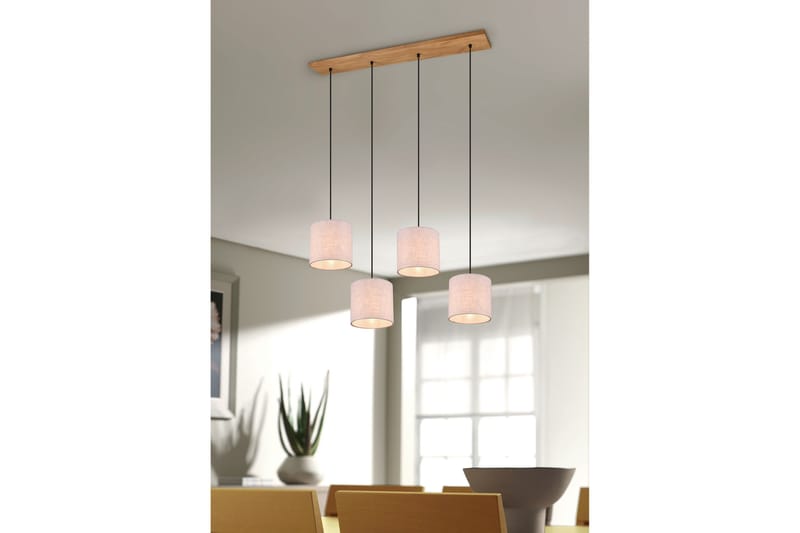 Trio Lighting Elmau loftlampe 4L E27 træ/beige - Belysning - Lamper & indendørsbelysning - Køkkenlampe - Loftlampe køkken