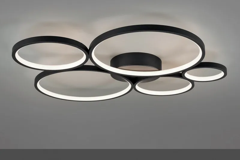 Trio Lighting Rondo LED plafond matsort 5L - Matsort - Belysning - Lamper & indendørsbelysning - Køkkenlampe - Loftlampe køkken