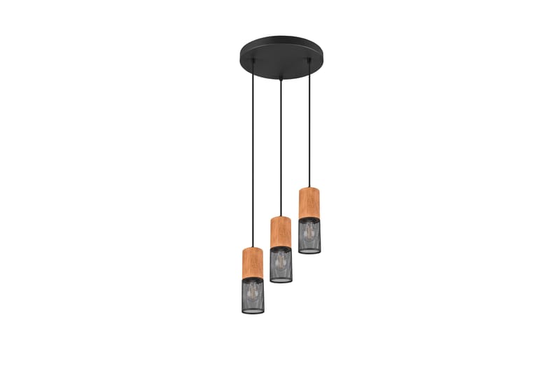 Trio Lighting Tosh loftlampe 3L E27 matsort - Natur/Matsort - Belysning - Lamper & indendørsbelysning - Køkkenlampe - Loftlampe køkken