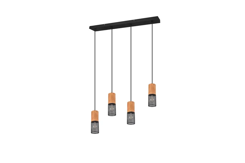 Trio Lighting Tosh loftlampe 4L E27 matsort - Natur/Matsort - Belysning - Lamper & indendørsbelysning - Køkkenlampe - Loftlampe køkken