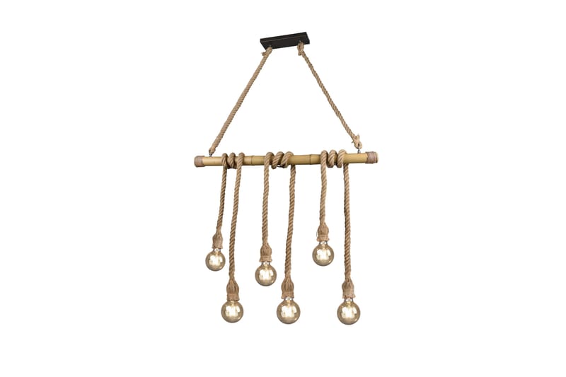 Trio Lighting Wilma loftlampe 6L E27 bambus/sisal - Belysning - Lamper & indendørsbelysning - Køkkenlampe - Loftlampe køkken
