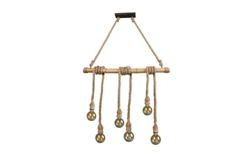 Trio Lighting Wilma loftlampe 6L E27 bambus/sisal - Belysning - Lamper & indendørsbelysning - Køkkenlampe - Loftlampe køkken