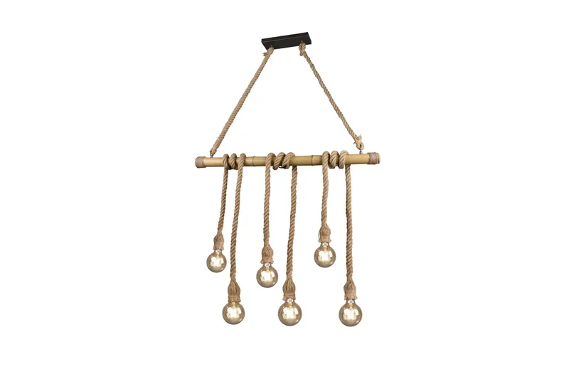 Trio Lighting Wilma loftlampe 6L E27 bambus/sisal, undefined