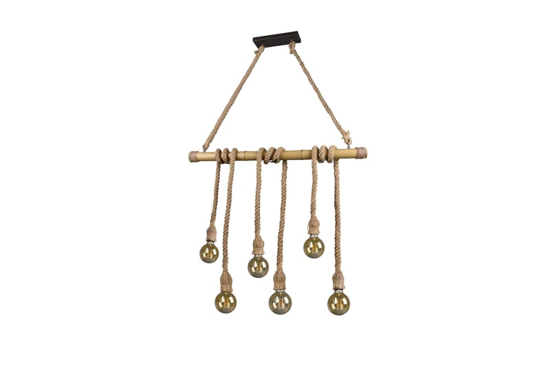 Trio Lighting Wilma loftlampe 6L E27 bambus/sisal - Belysning - Lamper & indendørsbelysning - Køkkenlampe - Loftlampe køkken