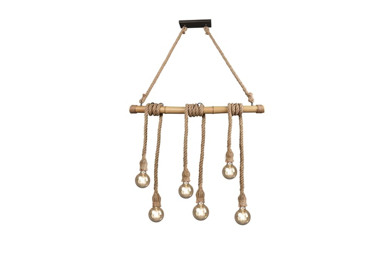 Trio Lighting Wilma loftlampe 6L E27 bambus/sisal - Belysning - Lamper & indendørsbelysning - Køkkenlampe - Loftlampe køkken