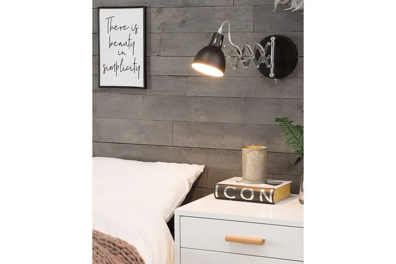 Klarve Væglampe 2 stk E14 - Sort - Belysning - Lamper & indendørsbelysning - Sengelampe - Sengelampe væg