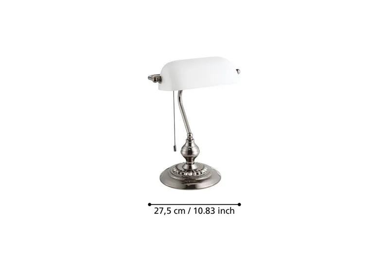 Bordlampe Eglo Banker Nikkel Hvid - Hvid - Belysning - Lamper & indendørsbelysning - Bordlampe - Skrivebordslampe