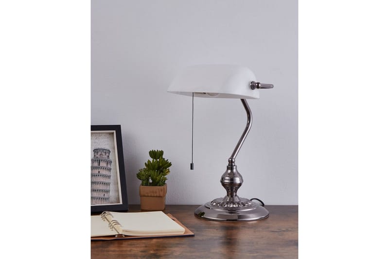 Bordlampe Eglo Banker Nikkel Hvid - Hvid - Belysning - Lamper & indendørsbelysning - Bordlampe - Skrivebordslampe
