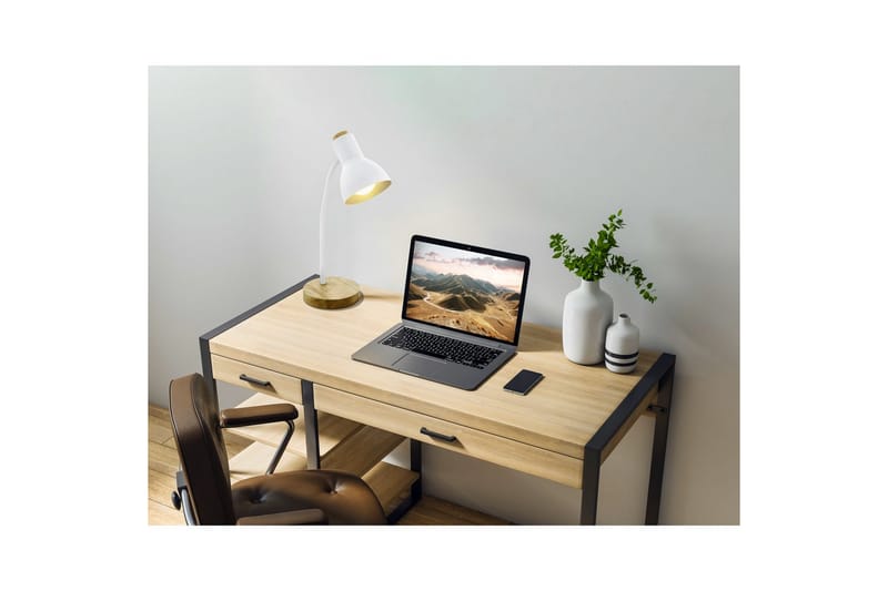 Bordlampe Eglo Veradal Hvid, Brun - Hvid/Brun - Belysning - Lamper & indendørsbelysning - Bordlampe - Skrivebordslampe