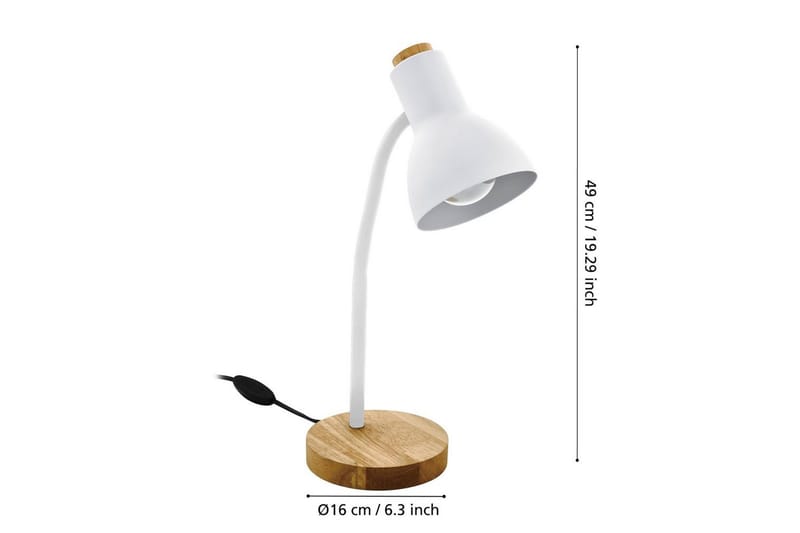 Bordlampe Eglo Veradal Hvid, Brun - Hvid/Brun - Belysning - Lamper & indendørsbelysning - Bordlampe - Skrivebordslampe
