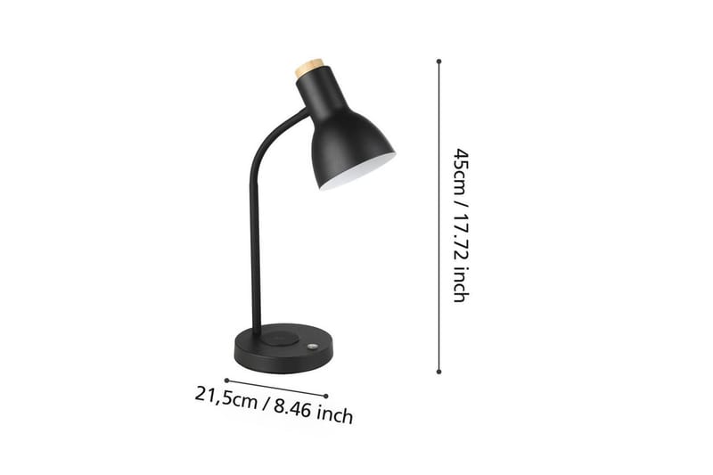 Bordlampe Eglo Veradal-Qi med Touch - Sort/Brun - Belysning - Lamper & indendørsbelysning - Bordlampe - Skrivebordslampe