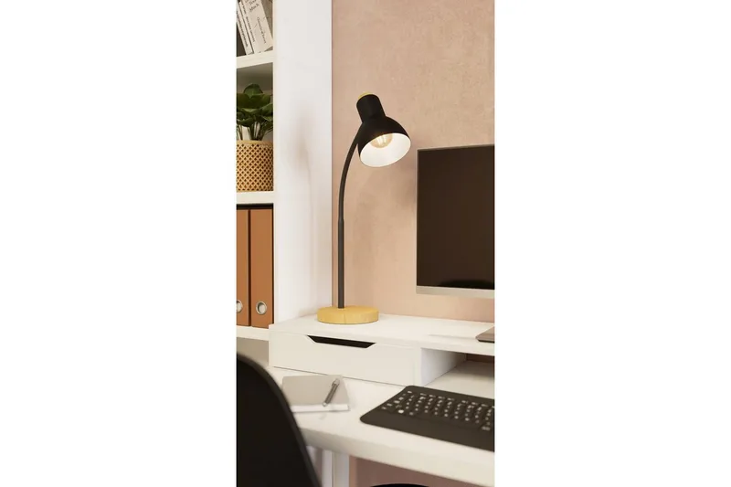 Bordlampe Eglo Veradal Sort, Brun - Sort/Brun - Belysning - Lamper & indendørsbelysning - Bordlampe - Skrivebordslampe