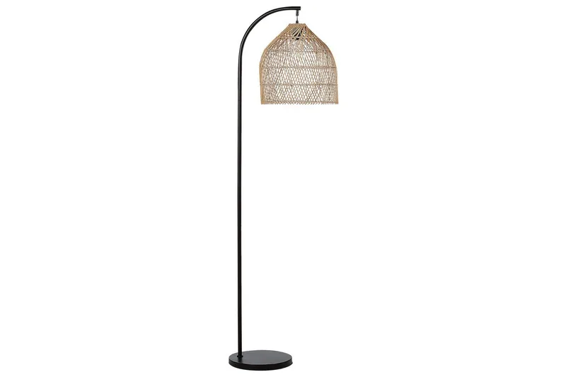 Lakskol Gulvlampe 165 cm, Sort/Natur