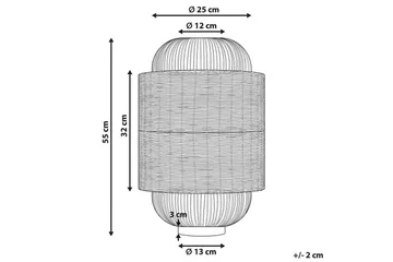 Leftyr Bordlampe 55 cm E27 - Sort/Natur - Belysning - Lamper & indendørsbelysning - Bordlampe