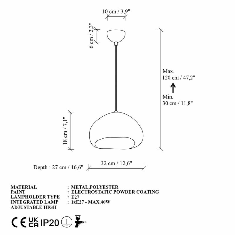 Cadros pendellampe - Hvid - Belysning - Lamper & indendørsbelysning - Loftlampe - Lysekroner