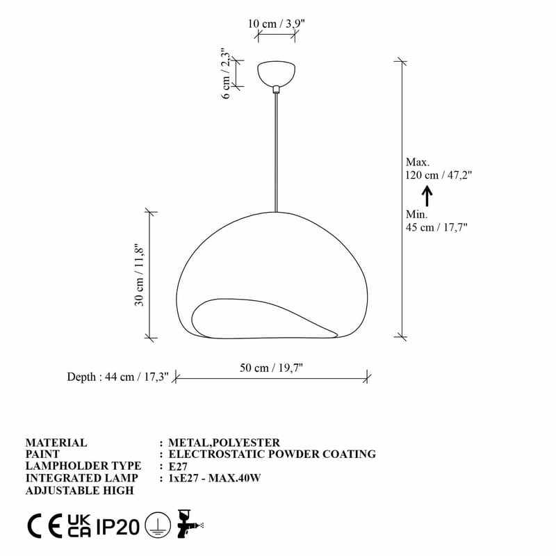 Cadros pendellampe - Hvid - Belysning - Lamper & indendørsbelysning - Loftlampe - Lysekroner