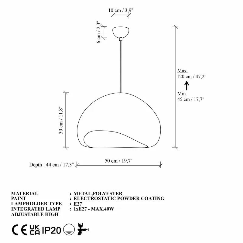 Cadros pendellampe - Hvid - Belysning - Lamper & indendørsbelysning - Loftlampe - Lysekroner