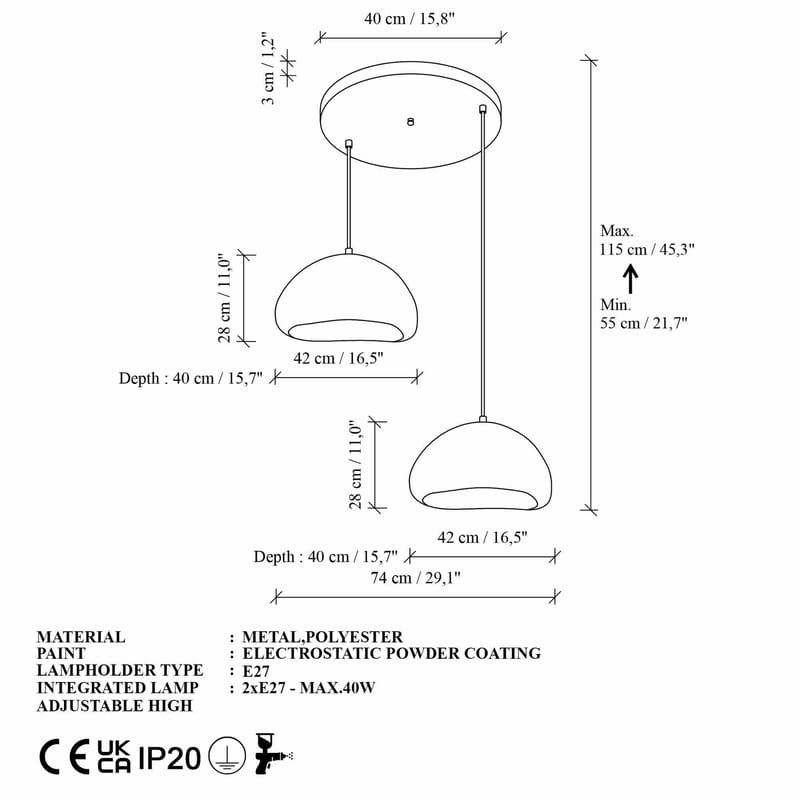 Cadros pendellampe - Hvid - Belysning - Lamper & indendørsbelysning - Loftlampe - Lysekroner