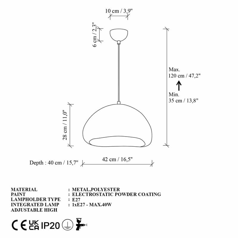 Cadros pendellampe - Hvid - Belysning - Lamper & indendørsbelysning - Loftlampe - Lysekroner