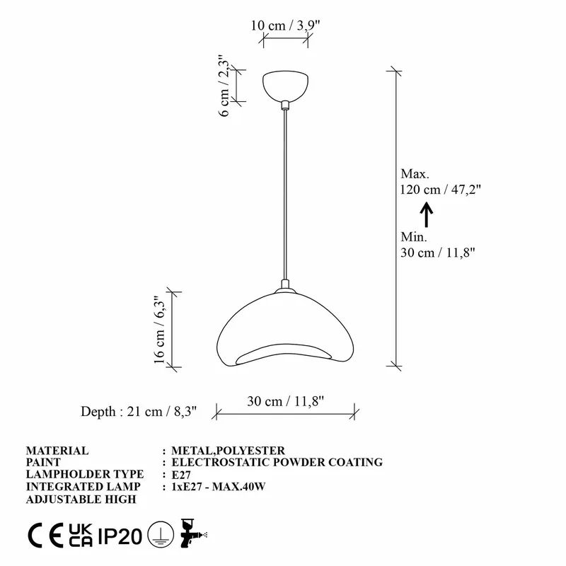 Dasina pendellampe - Hvid - Belysning - Lamper & indendørsbelysning - Loftlampe - Lysekroner