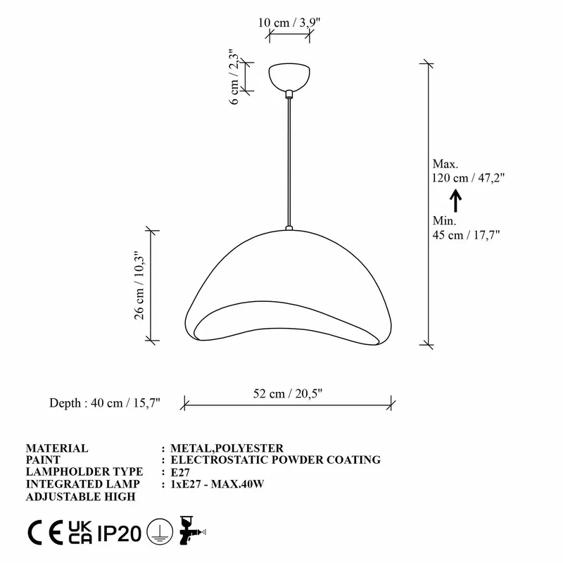 Dasina pendellampe - Hvid - Belysning - Lamper & indendørsbelysning - Loftlampe - Lysekroner