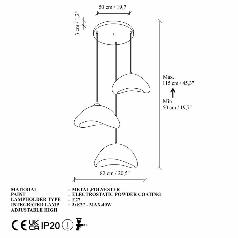 Dasina pendellampe - Hvid - Belysning - Lamper & indendørsbelysning - Loftlampe - Lysekroner