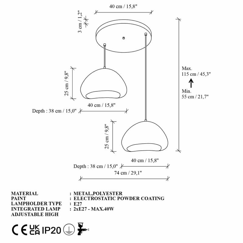 Kaolins pendellampe - Hvid - Belysning - Lamper & indendørsbelysning - Loftlampe - Lysekroner