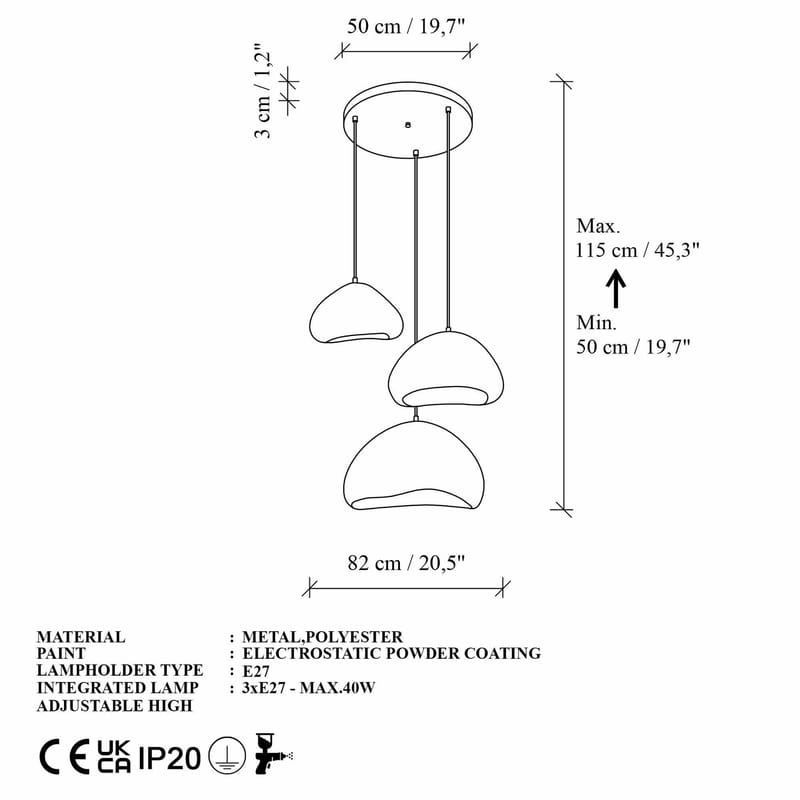 Kaolins pendellampe - Hvid - Belysning - Lamper & indendørsbelysning - Loftlampe - Lysekroner