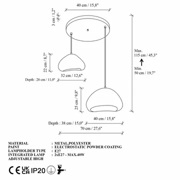 Kaolins pendellampe - Hvid - Belysning - Lamper & indendørsbelysning - Loftlampe - Lysekroner