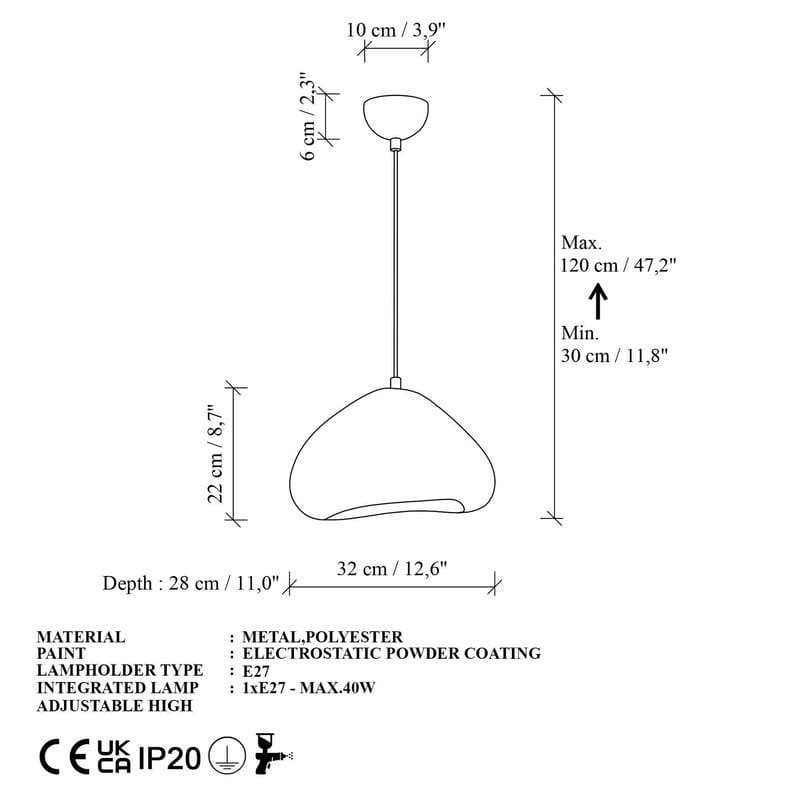 Kaolins pendellampe - Hvid - Belysning - Lamper & indendørsbelysning - Loftlampe - Lysekroner