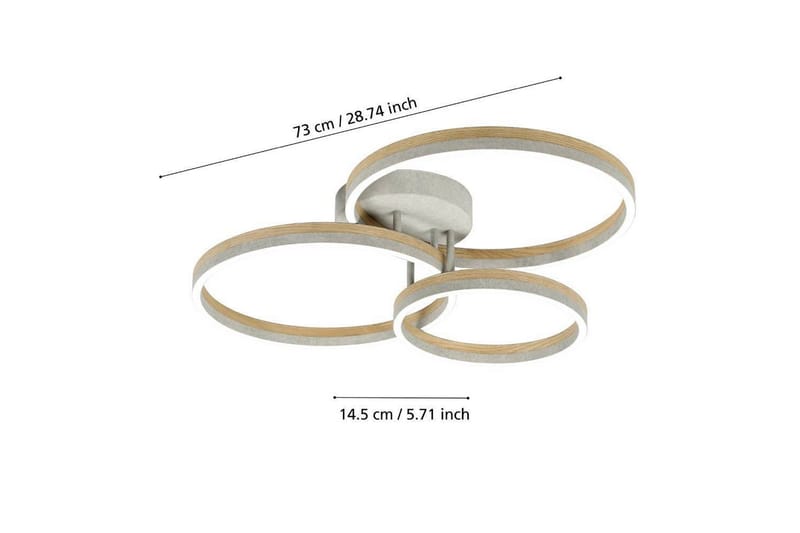 Loftbelysning Eglo Cadinaro Grå/Træ Rund - Belysning - Lamper & indendørsbelysning - Loftlampe - Pendellamper & hængelamper