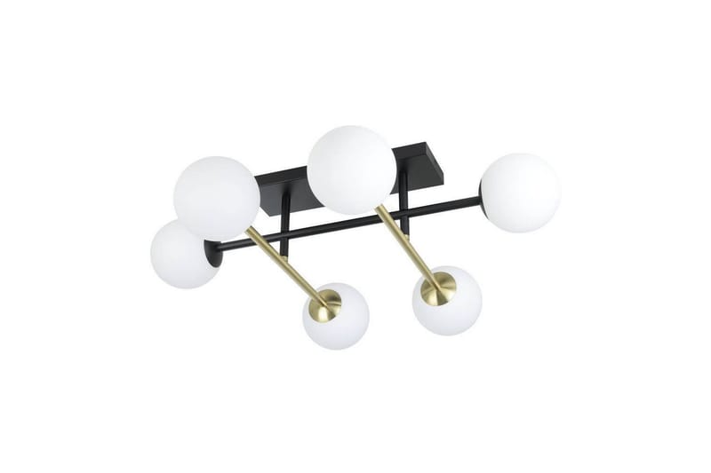 Loftbelysning Eglo Paz Opalhvid/Sort Messing med 6 Lamper, undefined