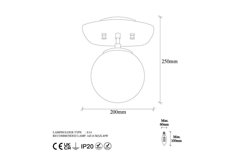 Loftlampe Ariofield (20 x 25 x 25 cm) Sort - Sort - Belysning - Lamper & indendørsbelysning - Loftlampe - Plafond