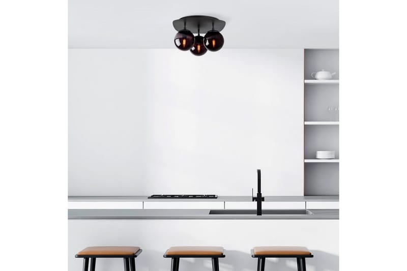 Loftlampe Ariofield Tredobbelt Sort - Sort - Belysning - Lamper & indendørsbelysning - Loftlampe - Plafond