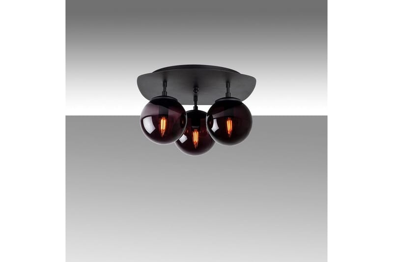 Loftlampe Ariofield Tredobbelt Sort, Sort