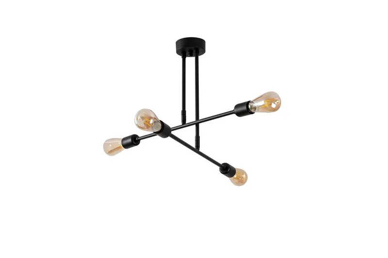 Loftlampe Blomst Sort, Sort