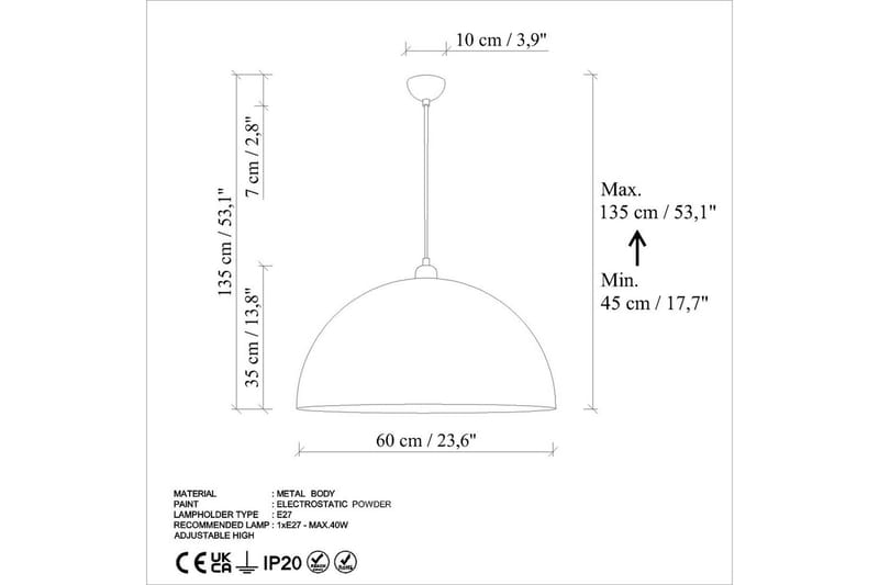 Loftlampe Brena Enkelt Fatning Antik - Brun - Belysning - Lamper & indendørsbelysning - Loftlampe - Pendellamper & hængelamper