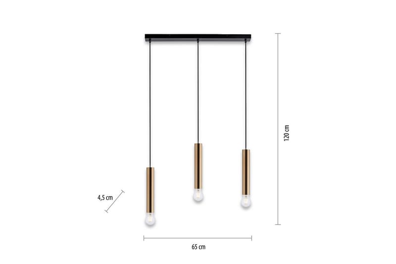 Loftlampe Bruna - 6x120x65 cm, Messing Mat - Belysning - Lamper & indendørsbelysning - Loftlampe - Pendellamper & hængelamper