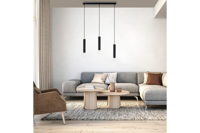 Loftlampe Bruna - 6x120x65 cm, Sort - Belysning - Lamper & indendørsbelysning - Loftlampe - Pendellamper & hængelamper